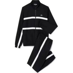 Lacoste Survêtement Diamond-effect Taffeta Black / White Sencha M Homme