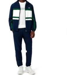 Lacoste Survêtement Diamond-effect Taffeta Navy Blue / White M Homme