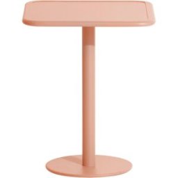 Petite Friture - Table carrée Week-end - Rose - Aluminium thermolaqué époxy - Designer Studio BrichetZiegler