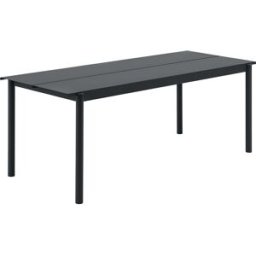 Muuto - Table rectangulaire Linear - Noir - Acier revêtement poudre - Designer Thomas Bentzen