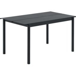 Muuto - Table rectangulaire Linear - Noir - Acier revêtement poudre - Designer Thomas Bentzen