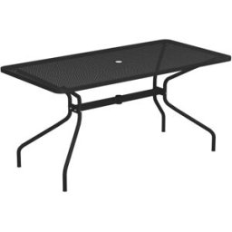 Emu - Table rectangulaire Cambi - Noir - Tôle perforée - Designer Aldo Ciabatti