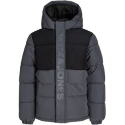 Jack & Jones Veste Puffer Speed Turbulence / Black Blocking / Tone In Tone Print 10 Années Garçon