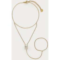 Chaîne de main à initiale avec strass My Jewellery Doré One size femme