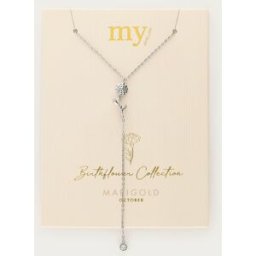 Collier à pendentif et strass Birth Flower My Jewellery Argenté/Doré M femme