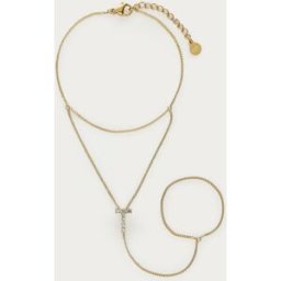 Chaîne de main à initiale avec strass My Jewellery Doré One size femme