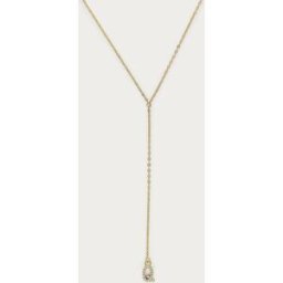 Long collier en Y à initiale avec strass My Jewellery Doré One size femme