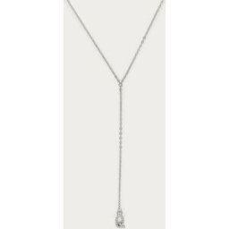 Long collier en Y à initiale avec strass My Jewellery Argenté One size femme