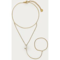 Chaîne de main à initiale avec strass My Jewellery Doré One size femme