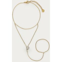 Chaîne de main à initiale avec strass My Jewellery Doré One size femme