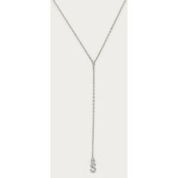Long collier en Y à initiale avec strass My Jewellery Argenté One size femme