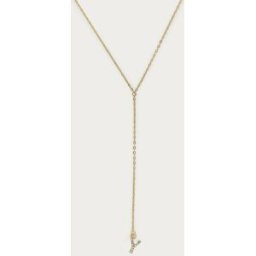 Long collier en Y à initiale avec strass My Jewellery Doré One size femme