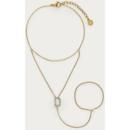 Chaîne de main à initiale avec strass My Jewellery Doré One size femme