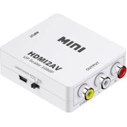 INF Convertisseur HDTV HDMI vers AV USB alimenté – Adaptateur HDMI vers RCA 1080p avec commutateur NTSC/PAL, compatible avec Blanc