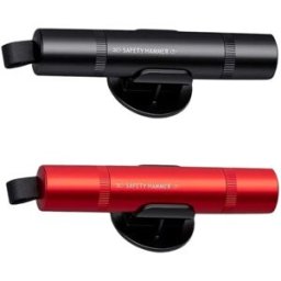 INF Set casse-vitre auto 2 pièces (support + verre d'essai) - Marteau d'urgence en alliage d'aluminium avec coupe-ceinture,