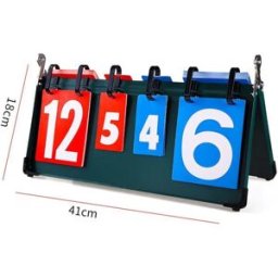 INF Tableau de score portable multifonction – cartes flip PVC étanches, pliable, socle stable