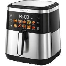 SANS MARQUE Friteuse À Air Chaud 13l 2600w Avec Écran Tactile Cuisson Rapide Noir / Argent Sokany