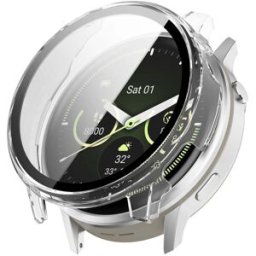 INF Boîtier Pc Transparent Avec Protecteur D'écran En Verre Trempé Compatible Avec Garmin Venu 4 (45mm)
