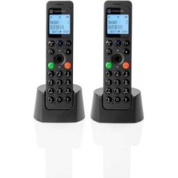 Motorola Dot202 Twin Téléphone Dect Identification De L'appelant Noir