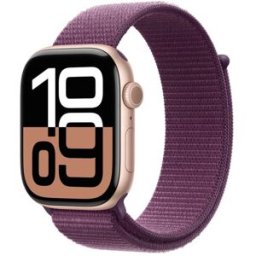 Apple Watch Series 10 Gps + Cellular 46mm Boîtier En Aluminium Rose Gold Avec Boucle Sport Prune