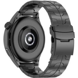 INF Bracelet De Montre En Titane Pour Montre Connectée 22 Mm Black Fermoir De Sécurité