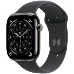 Watch Series 11 42 Mm Titane Ardoise Bracelet Sport Noir M/l Apple