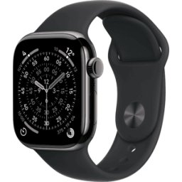 Apple Watch Series 11 Gps + Cellular 46 Mm Titane Noir Ardoise Et Bracelet Sport Noir