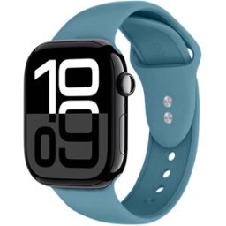 SANS MARQUE Bracelet Pour Apple Watch 38 / 40 / 41 / 42mm En Silicone Liquide Bleu Marine Crong