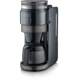 Severin Machine A Café Filtre Avec Broyeur - Ka4831 - Technologie Perfect Grind - Verseuse Isotherme 8 Tasses - Noir/inox