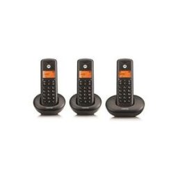 Motorola Trio E203 Téléphone Sans Fil Numérique Dect Noir - 3 Combinés, Blocage D'appels, Haut-parleur, Répertoire 50