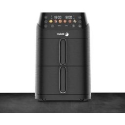 Fagor Friteuse Sans Huile - Fg3301 - Capacité 5 L - Double Cuves 2,5 L - 6 Programmes - 2000 W