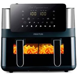 PRIXTON Friteuse sans huile Cook Organics 8 litres avec Double compartiment, Écran tactile, Design lumineux et fenêtre