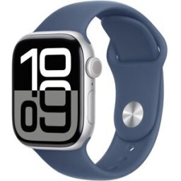 Apple Watch Series 10 Gps + Cellular 42mm Boîtier Silver Aluminium Bracelet Denim Sport Band S/m