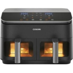 COSORI Friteuse Sans Huile - Dual Basket Chef Edition - Capacité 8,5l - 2 Paniers - 8 Programmes - 1750w - Noir