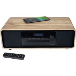 Thomson Micro-chaîne Bluetooth Bois/noir Radio Fm/dab+/cd/mp3/usb/induction, 75w, Affichage Lcd, Télécommande, Alim. 230v
