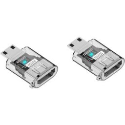 INF Adaptateur USB-C mâle vers HDTV femelle (lot de 2) – 8K@60Hz HDMI 2.1 avec HDR 12-bit, boîtier PC Transparent