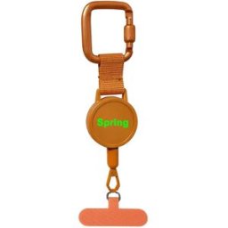 INF Support porte-téléphone rétractable porte-clés compatible avec Apple iPhone - Antivol en aluminium, attache portable Orange