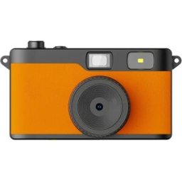 INF Appareil photo numérique rétro avec carte mémoire 32G - 13MP, viseur et flash, plusieurs couleurs, longue veille Orange