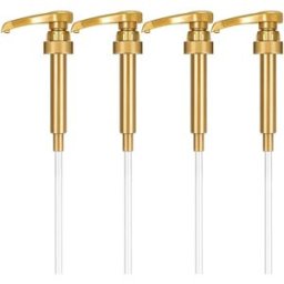 INF Lot de 4 têtes de pompe 28/400 pour sirop - PP, distribution fluide pour sirop, confiture et miel, compatible avec Torani Or