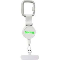 INF Support porte-téléphone rétractable porte-clés compatible avec Apple iPhone - Antivol en aluminium, attache portable Blanc