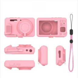 INF Étui de protection en silicone compatible avec Kodak PIXPRO FZ55 - Antichoc, Antipoussière Rose