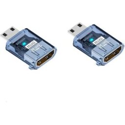INF Adaptateur USB-C mâle vers HDTV femelle (lot de 2) – 8K@60Hz HDMI 2.1 avec HDR 12-bit, boîtier PC Bleu