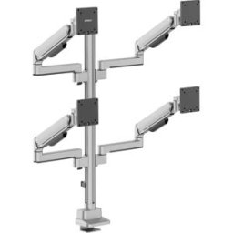 SpeaKa Professional SP-MM-1070 Support de table pour écran 4 Écran(s) 43,2 cm (17) - 101,6 cm (40) aluminium inclinable, mobile, réglable en hauteur