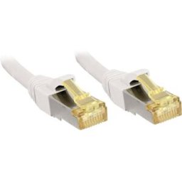 LINDY 47320 RJ45 Câble réseau, câble patch CAT 6a (câble brut CAT 7) S/FTP 0.30 m blanc avec cliquet dencastrement 1 pc(s)