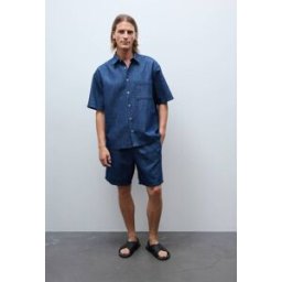 MONOPRIX Bermuda taille élastiquée en mélange coton et lin 40