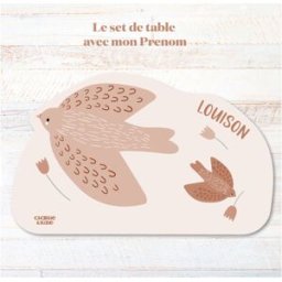 Charlie et Suzie Set de table Paloma Palombes personnalisable