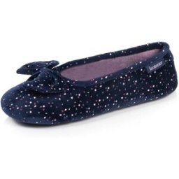 Isotoner - Chaussons Ballerines Femme Marine pois marine 35/36 Femme