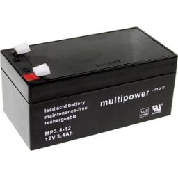 multipower PB-12-3,4-4,8 MP3,4-12 Batterie au plomb 12 V 3.4 Ah plomb (AGM) (l x H x P) 134 x 66.5 x 67 mm cosses plates 4,8 mm sans entretien, auto-décharge