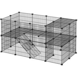 SONGMICS Enclos modulable pour les animaux, Noir