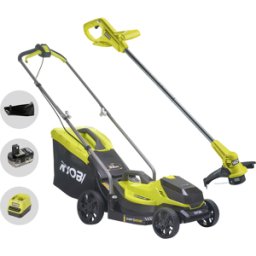 Ryobi RLM18X33B50LT23A - Kit Tondeuse à gazon + coupe-bordure à batterie - 18 V 5 Ah - Coupe 33 cm + 23 cm